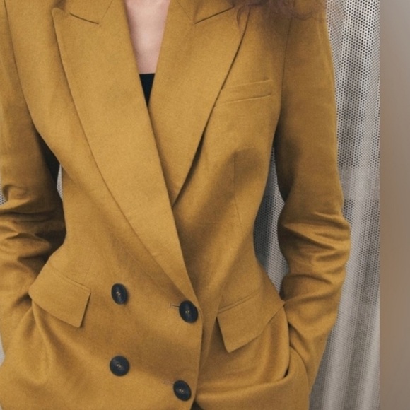 Zara Double-Breasted Linen Blazer - Picture 7 of 10
